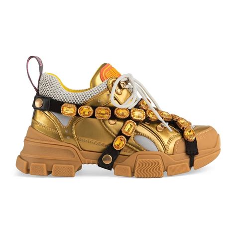 sneaker gucci cristalli|gucci flashtrek sneakers with crystals.